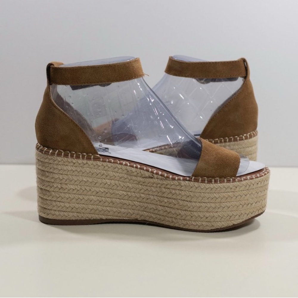 Genuine Leather platform sandals Size 7